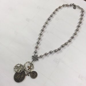 SJK Necklace Pearl and Medallion Necklace ***BOHO